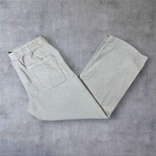 Jack & Jones Cream Drawstring Jumbo Wide Corduroy Cord Jogger Trousers Large