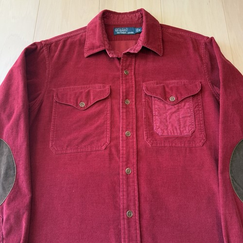 Vintage Polo Country Corduory Shirt M Red 90s Ralph Lauren Workwear RRL New York - Picture 3 of 10
