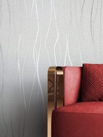 Newroom Vliestapete Grau Silber Streifen Modern Landhaus Wohnzimmer Elegant