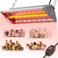 PETSOLON Chicken Coop Heater, Large Infrared Heat Lamp for Poultry, Livestock 