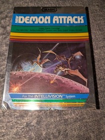 Demon Attack (Intellivision) Cart, Manual, Box, & Overlays! Tested & Working!