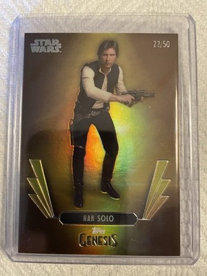 2025 Topps Disney Genesis Star Wars Han Solo #3 Gold Foil 22/50