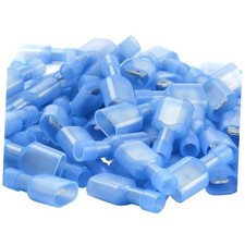 UL Listed Blue Male Spade Connector 16-14 AWG, 100 Pcs Nylon Male 16-14 AWG