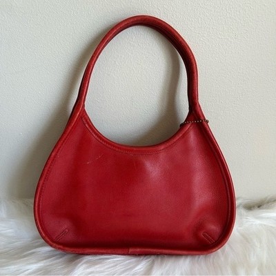 Vintage Coach Ergo Red Leather Hobo Bag 90s Shoulder Bag 9027 | eBay