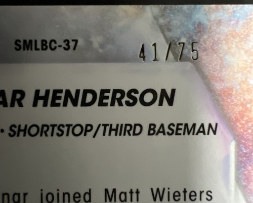 2023 Topps Stars Of MLB Chrome Red Gunnar Henderson Rookie 41/75 Orioles - Picture 3 of 3