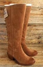 NEW Sofft Sharnell Water Resistant Knee High Boot Lace Up Scienna Brown Womens 9