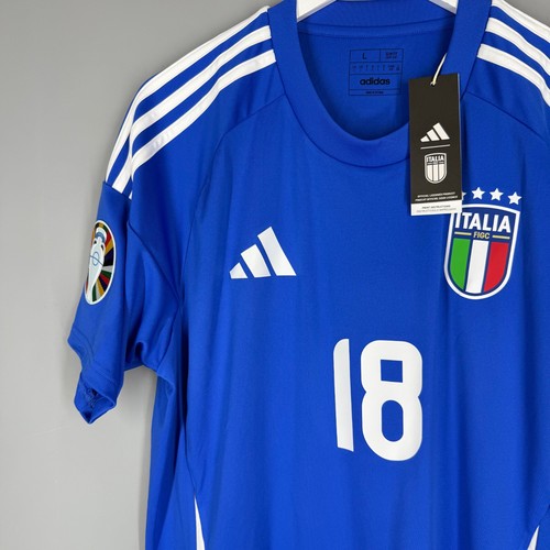 NEU MIT ETIKETT ITALIEN NATIONALMANNSCHAFT 2024 2025 HEIM FUSSBALL SHIRT TRIKOT #18 BARELLA L FAN - Bild 3 von 7