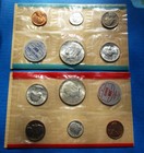 1964 MINT SET. P&D TEN COIN SET. IN CELLO. BO ENVELOPE. UNCIRCULATED. — photo 1