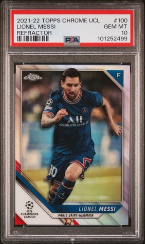 2021 Topps Chrome UEFA Champions League Lionel Messi [Refractor] #100 card