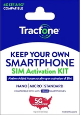 Tracfone Bring Your Own Phone SIM Kit, No Airtime - Prepaid