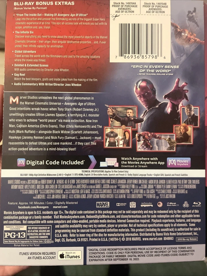 Avengers: Age of Ultron Blu-ray Disc Steelbook Edition Best Buy Exclusive - Imagem 2 de 2