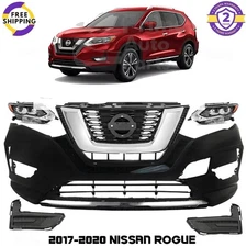 Front Bumper Cover Fascia & Grille Assembly Kit For 2017-2020 Nissan Rogue