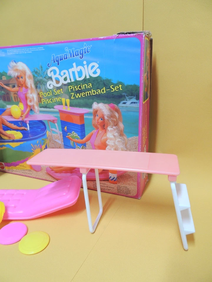 BARBIE - Vintage 1990 PISCINE POOL-SET #8703 + Accessoires Complet ! MATTEL - Photo 3/4