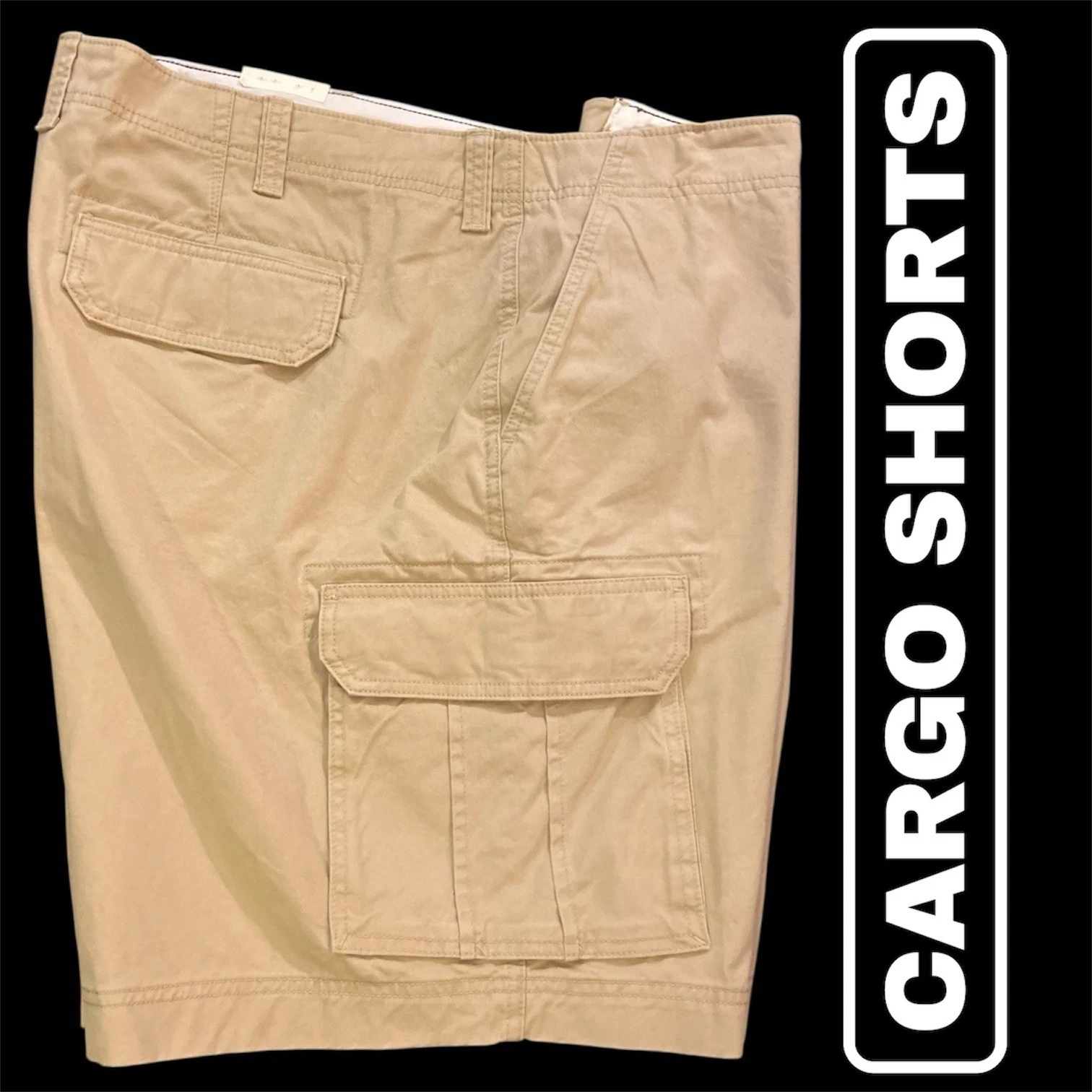 NEW Cargo Shorts Men’s 48 Beige Khaki Chino Outdoor Work Casual Shorts Cotton