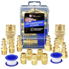 Air Compressor Hose Kit 15pc Air Line Fittings Connectors Pneumatic Accessories
