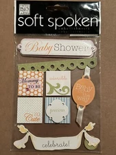 Me & My Big Ideas Soft Spoken Embellishment  Baby Shower Celebrate Precious Cute