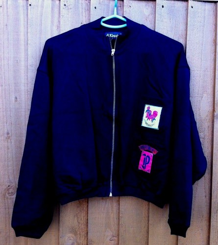 Giacca Bomber Donna CLASSIC TEAM Felpa Cerniera Nera Taglia M. Distintivi Volo MA1 NUOVA - Foto 3 di 9