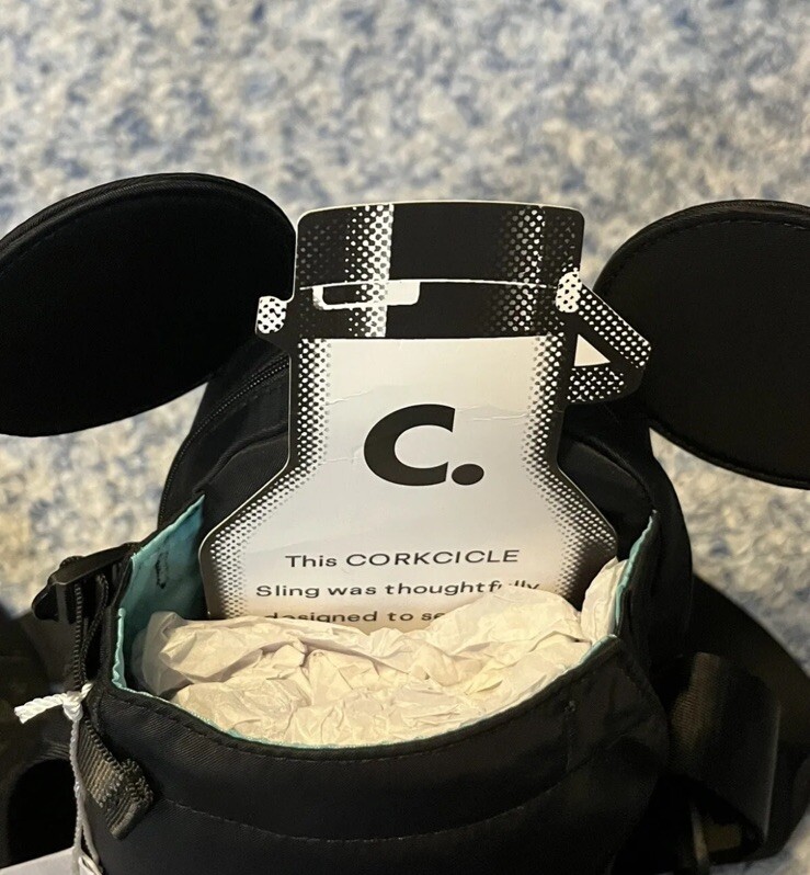 DISNEY 100 x CORKCICLE Crossbody Sling Water Bottle BagBlack Mickey