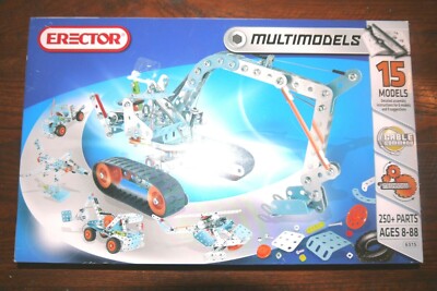 Erector Multimodels Construction Set 250+ Metal Parts 15 Models #83 6515E Sealed