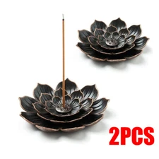 2PCS Lotus Incense Holder Brass Incense Burner Stick Cone Incense catcher Holder