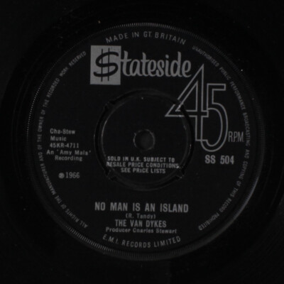 英7” Van Dykes I Wont Hold It Against You / No Man Is An  SS504 STATESIDE /00080 VAN DYKES: i won't hold it against you / no man is an island