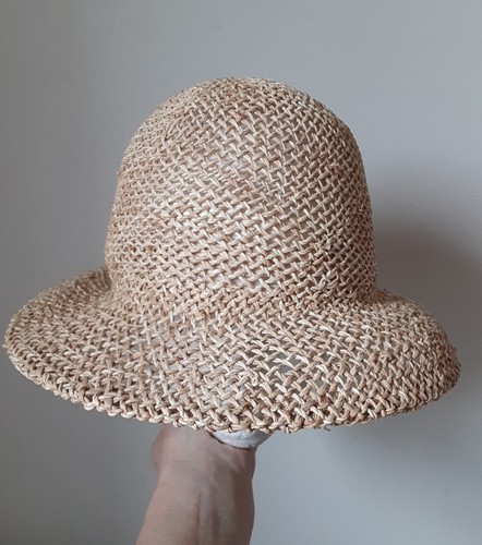 Wyeth Bucket Hat 100% Straw Beige Unlined Sun Protection Beach Vacation Feminine - 第 19/24 張圖片