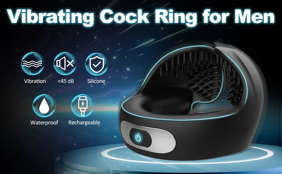 10 Vibrating Prostate Massager Penis Erection Cock Ring Vibrator Sex Toy for Men - Image 4 of 4