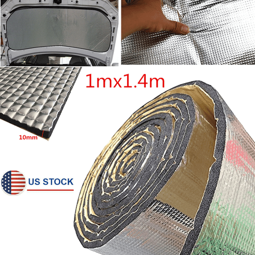 1x1.4M 10mm Car Engine Hood Firewall Heat Shield Sound Insulation Deadening Pad