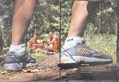 2004 - 2 PG PRINT AD - ADIDAS RESPONSE TRAIL X SHOE AD - WRONG PLACE RIGHT SHOE