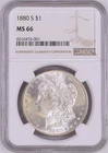 1880-S Morgan Silver Dollar -NGC MS66 -Stunning Flashy Luster! Bright White GEM+