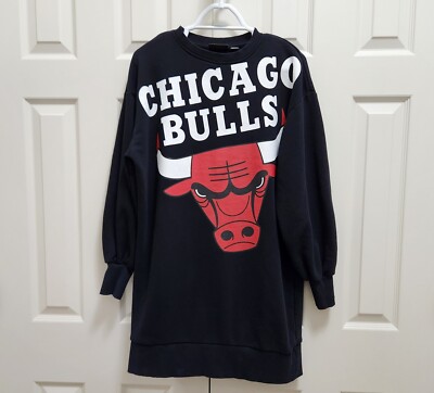 Women's NBA Chicago Bulls Basketball Black Red Pullover