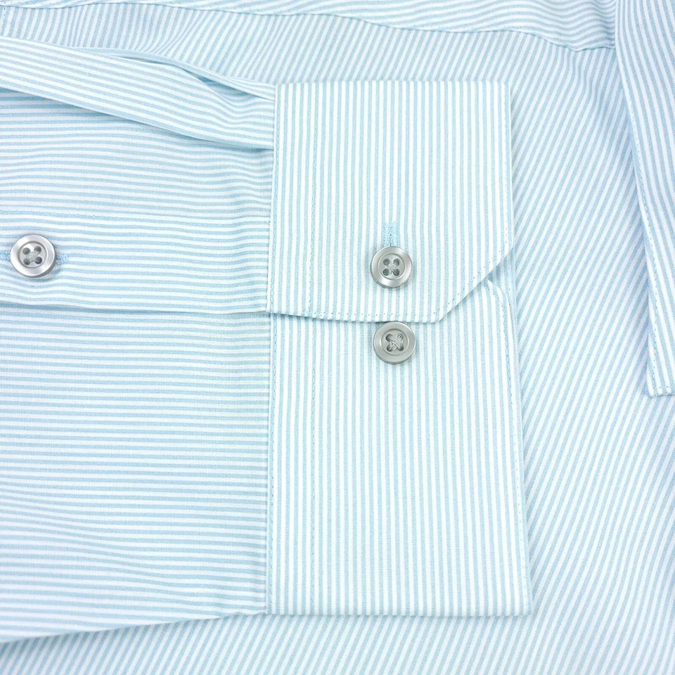 Camisa de vestir ajustada a rayas azul y blanco Alfani para hombre talla 2XL - 18-18 1/2 Foto 4 de 4