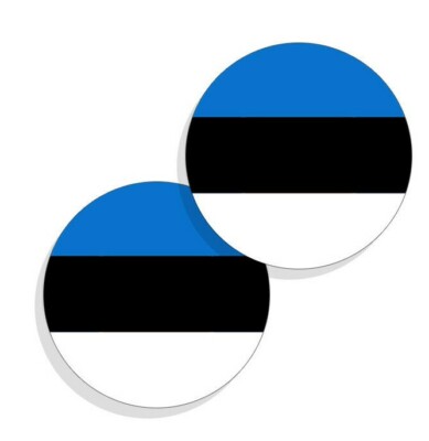 Estonia Flag Stickers Flag Decals Vinyl Stickers Round Indoor Outdoor 4 pack