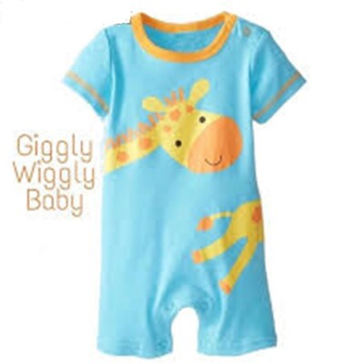 Swiggies 0/3 M NewBorn Baby Boy Giraffe Print Cotton Cool short sleeve Romper