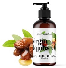 Organic Virgin Jojoba Oil, 8oz Glass / Pump, Imported From Argentina, 100 Pure