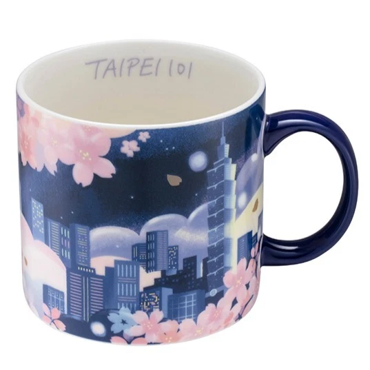 Taza vaso Starbucks Taiwan Taipei 101 flor de cerezo nueva porcelana de hueso JAPÓN NUEVO Foto 4 de 4