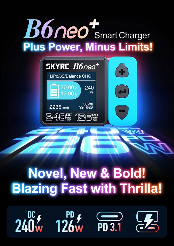 ​SKYRC B6neo+ Smart Charger High Power DC240W PD126W Compact Balance Charger - Image 3 of 4