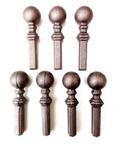 7 NO Metal Weldable Rail Head Wrought Iron Ball Top Sphere Gates Railings Fence