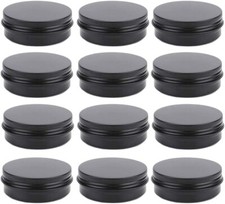 12 Pack 2oz Round Aluminum Tin Jar Containers with Screw Lid for Cosmetic