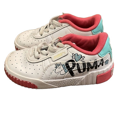 Puma Cali Unicorn White Pink Slip-on Sneaker Shoes Girls 7C 381932-01