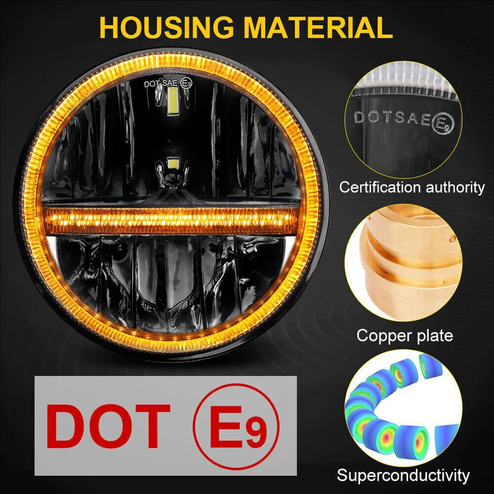 Faro proyector LED PUNTO 7" pulgadas halo DRL apto para camioneta Chevrolet C10 C20 K10 K20 Foto 3 de 4