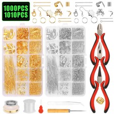 Jewelry Making Kit Alloy Beading Repair Tools Craft Supplies Bead Silver Gold CA