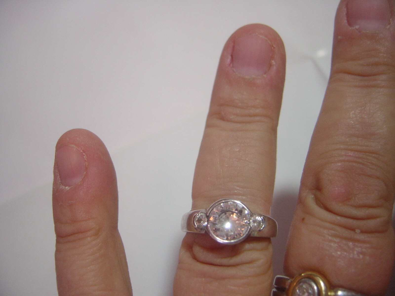 SUPERB BEAUTIFUL SOLID SILVER-RING-BRILLIANT DIAM… - image 4