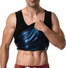 Mens Polymer Sauna Thermo Sweat Body Shaper Waist Trainer Fat Burner Corset Vest