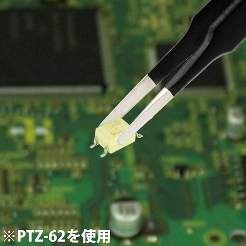 ENGINEER ESD TWEEZERS STAINLESS BODY (LENGTH 120mm / TIP R0.9mm) PTZ-62 - Picture 2 of 3