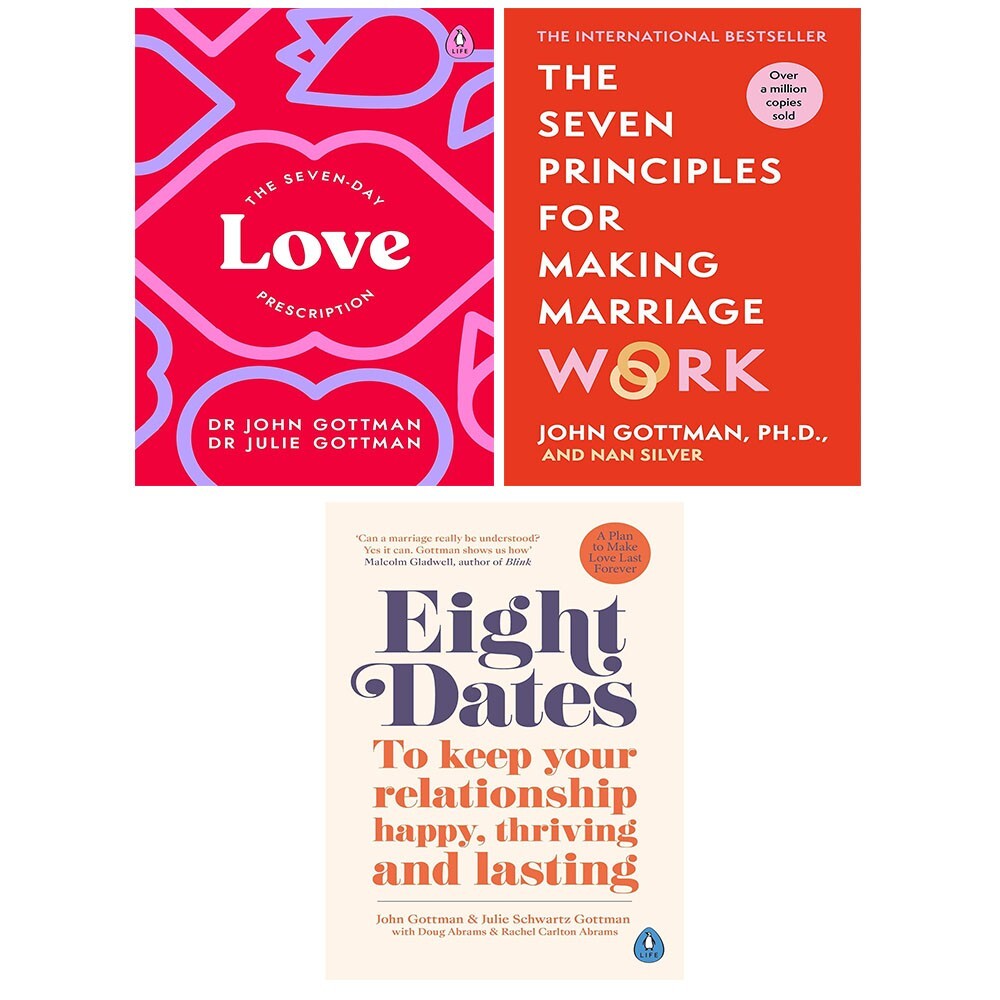 John Schwartz Gottman Collection 3 Books Seven-Day Love Prescription, Eight Date