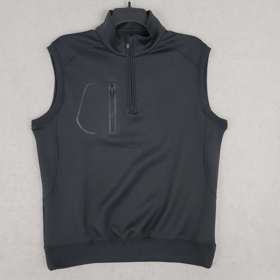 Bobby Jones Golf Performance Vest Mens Medium Black 1/4 Zip Pullover Stretch - Image 4 of 4