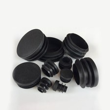 Round Plastic Black Blanking End Cap Caps Tube Pipe Inserts Plug Bung 10mm-140mm