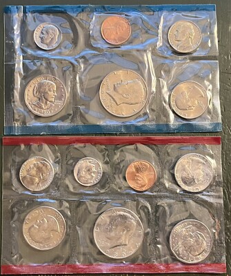2 x 1980 US Mint Uncirculated P & D 13 Coin Sets Susan B Anthony