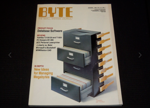 1988 JANUARY BYTE MAGAZINE - DATABASE SOFTWARE COMPUTERS TECH - L 20883 - Bild 1 von 5